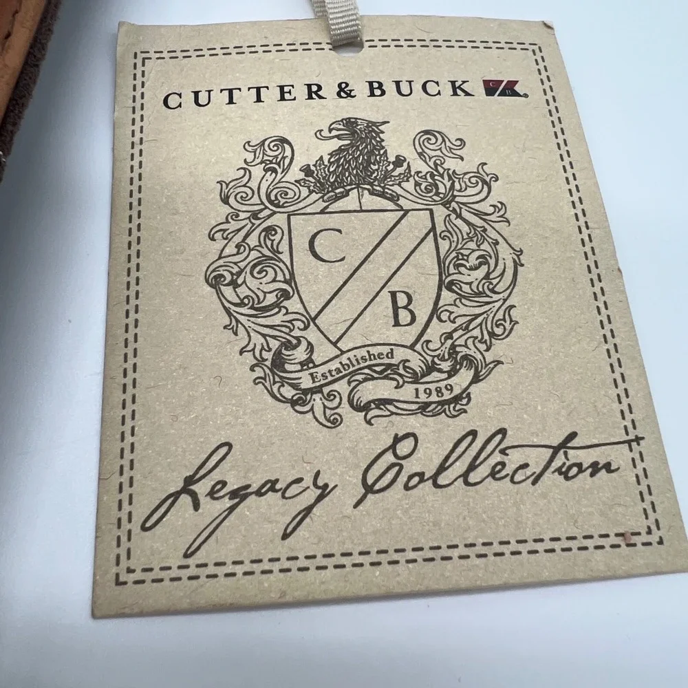 Cutter & Buck Tablet Case Legacy Collection Brown Leather Folio Rotating Cover